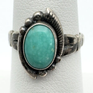 Bell Trading Post Sterling Silver Turquoise Ring Vintage Southwestern Sz 5.5